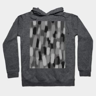 Abstract, Grey and Black, Paint Brush Effect Hoodie